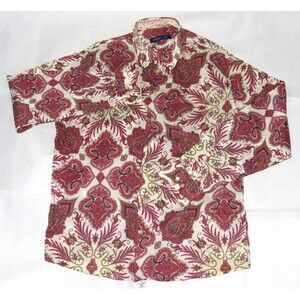 Georg Roth Los Angeles Men's Long Sleeve Button Front Paisley‎ Shirt Size XL